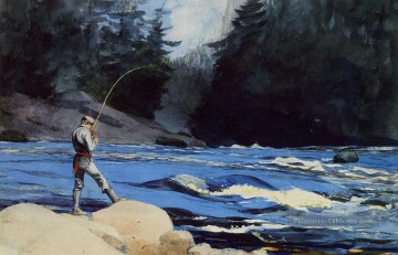  marin - Quananiche Lac St réalisme marine peintre Winslow Homer